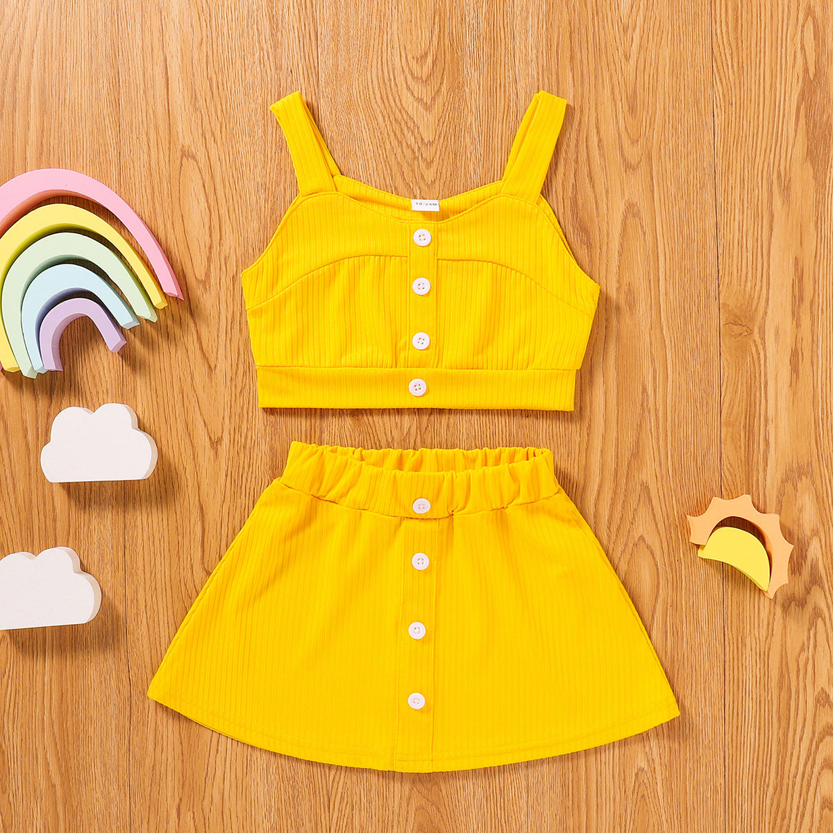 Kid Baby Girl Solid Fashion Summer Ins 2 Pcs Set