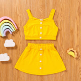 Kid Baby Girl Solid Fashion Summer Ins 2 Pcs Set