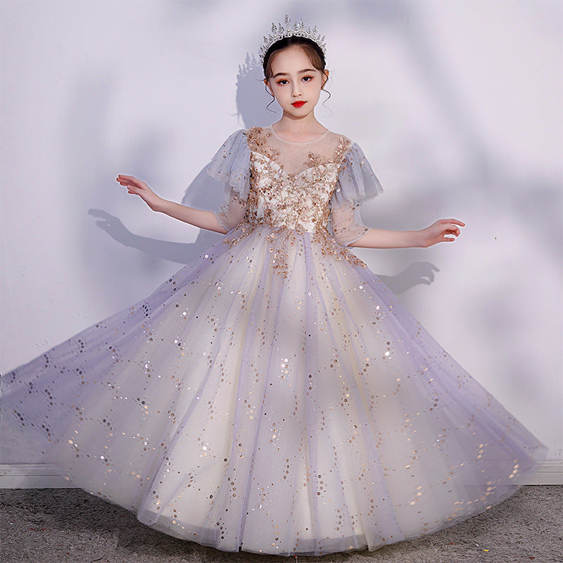 Kid Girl Host Flower Wedding Birthday Princess Dresses