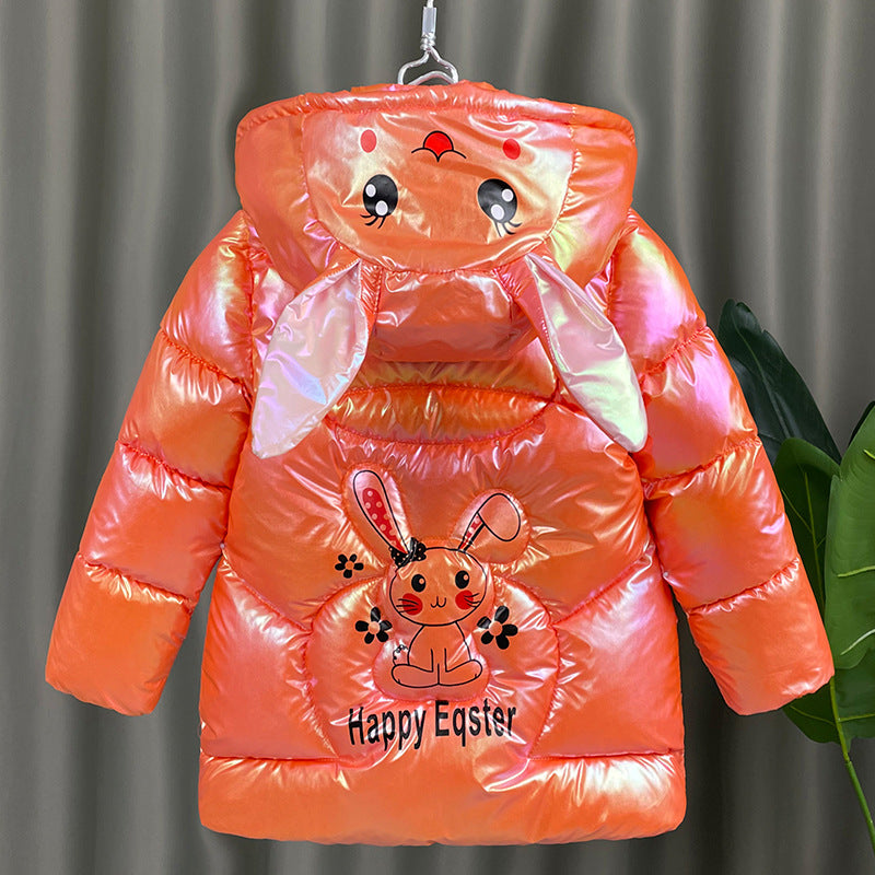 Kid Baby Girl Winter Cartoon Bright Skin Velvet Warm Down Padded Coats