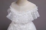 Kid Girl Princess Fashionable Pompous Gauze Flower Wedding Piano Dresses