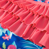 Kid Girls Swimsuit Ruffled One-piece Soaking Spring Beachwear