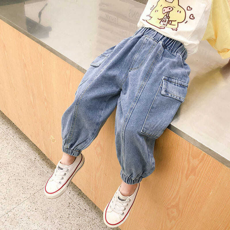 Spring Autumn Kids Baby Boys Trousers Jeans Casual Loose Denim Pants