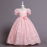 Kid Girl Princess Gauze Evening Lace Flower Pompous Dresses