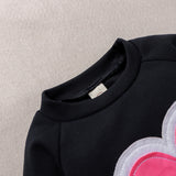 Infants Baby Girl Valentine  Pure Color Long Sleeve Love Suit 2 Pcs Set