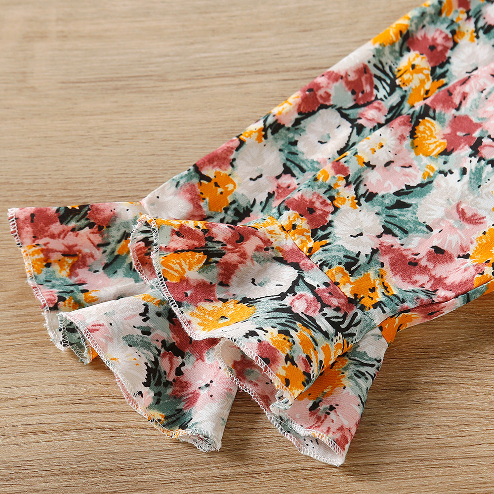 Kid Baby Girls Autumn Ethnic Fringed Flower Dress