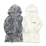 Kid Boys Girls Bathrobe Warm Long Sleeve Hooded Homewear Pajamas