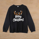 Family Matching Autumn Christmas Elk Print Warm Hoodie