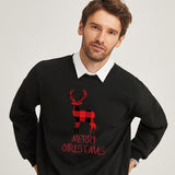 Family Matching Christmas Cartoon Elk Print Top Shirts