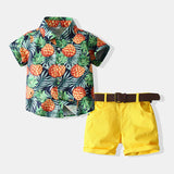 Kid Baby Boys Suit Beach Short Sleeve Pineapple Summer 2 Pcs Sets