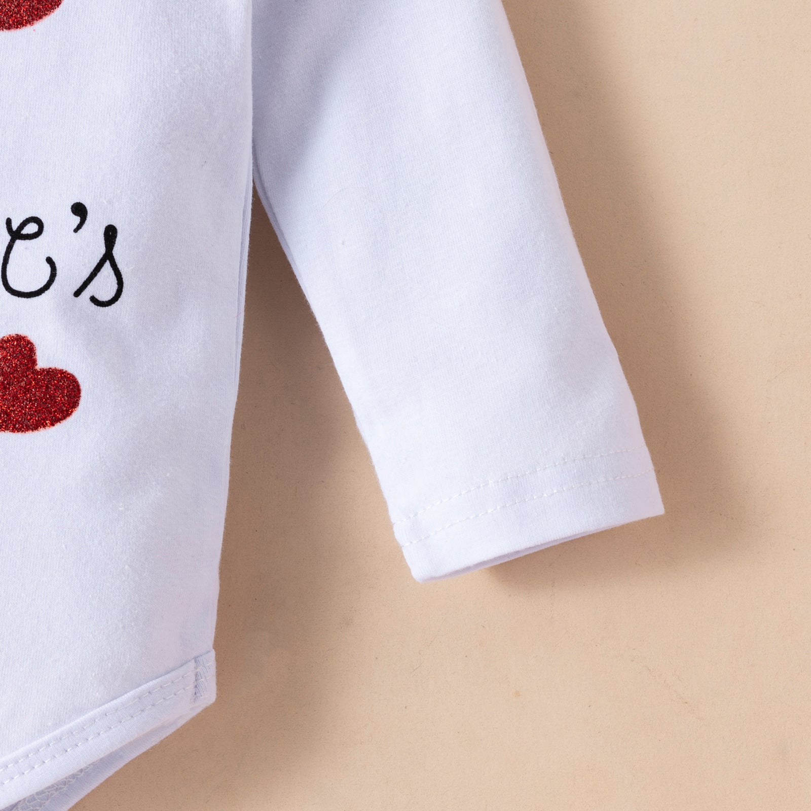 Little Baby Girl Valentine's Day Letter Long Sleeve 3 Pcs Sets