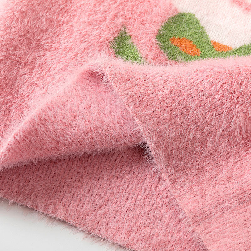 Kid Baby Girl Winter Mink Cashmere Pullover Sweater