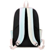 Girl Backpack 3 Piece Set Gradual Rainbow Backpack Lunch Bag Pen Bag