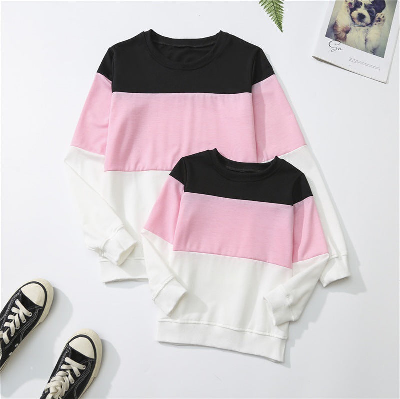 Family Matching Parent-child Leopard Patchwork Shirts Tops