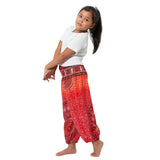Kid Girl National Digital Printed Knickerbockers Leisure Loose Sports Pants