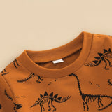 Kid Baby Boy Cute Cartoon Dinosaur Print 2 Pcs Sets