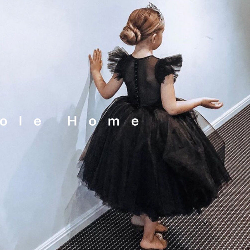 Kid Baby Girl Pompous Yarn Catwalk Birthday Princess Dresses