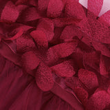 Kid Baby Girl Sweet Petal Lace Middle Sleeve Spring Flower Dress