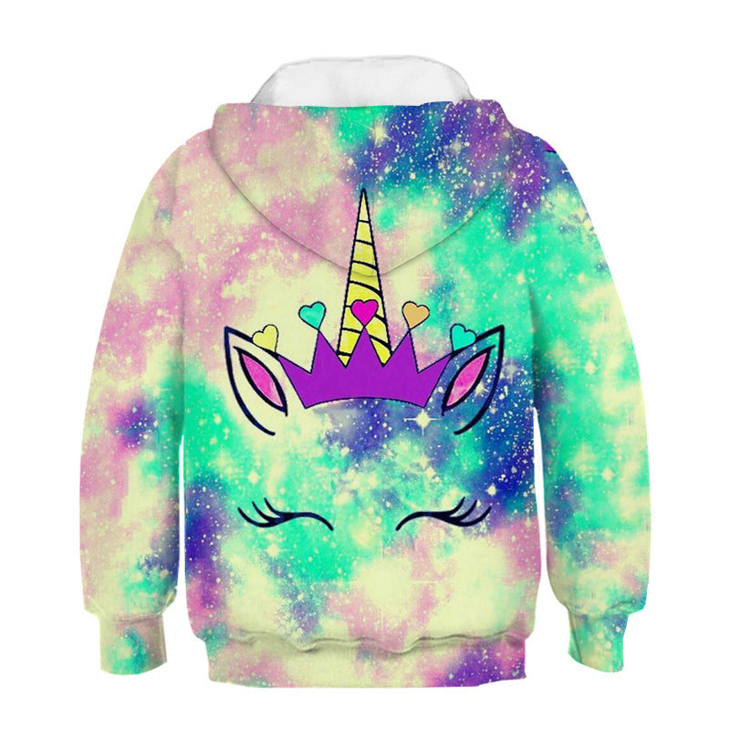 Kid Girls Boy Unicorn Hoodies Cartoon Sweatshirt Casual Pullover