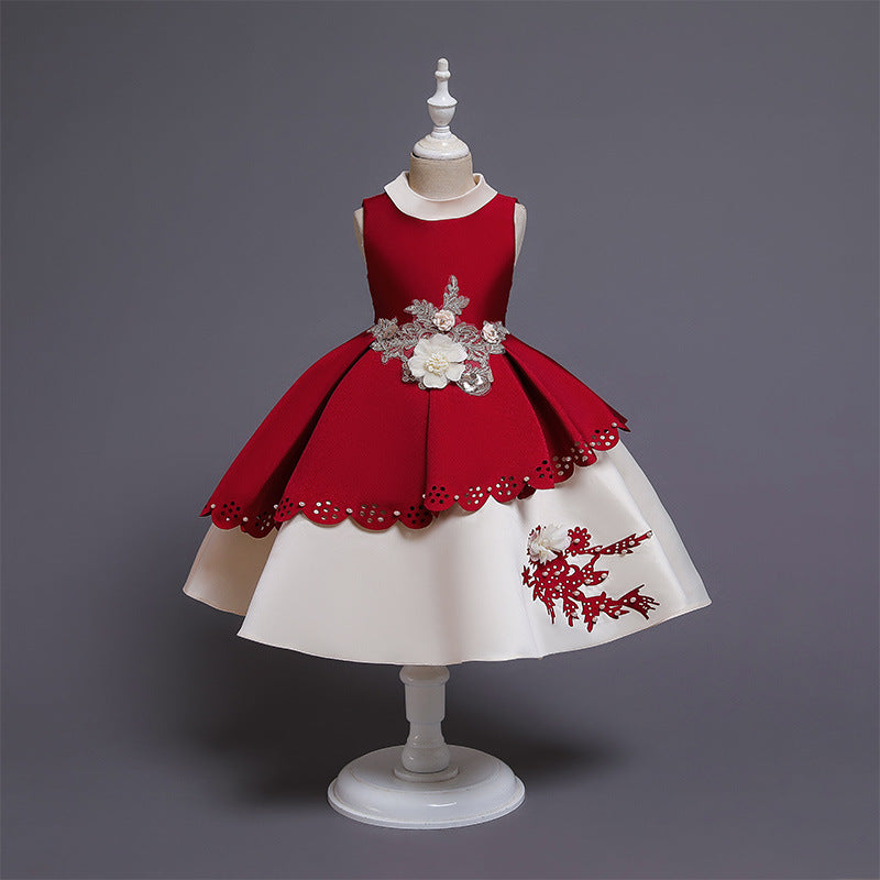 Kid Girl Puffy Princess Host Performance Dress