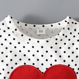 Kid Baby Girls Spring Fall Valentine Day Love Dot Long-sleeved 2 Pcs Sets