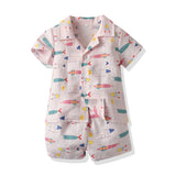 Kid Baby Boy GirlCotton Pajamas Summer Short Sleeve Cartoon Casual 2 Pcs