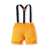Kid Baby Boy Suit Summer Beach Short Sleeve Leaf Woven 2 Pcs Set