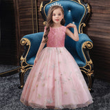 Kid Girl Princess Sleeveless Star Mesh Piano Dresses
