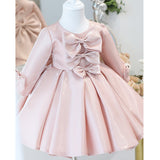 Kids Girl Flower Big Bow Evening Gowns Birthday Party Dresses