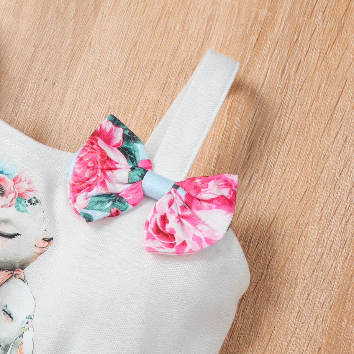 Baby Spring Summer Easter Strap Rabbit Egg Print 2 Pcs Sets