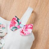 Baby Spring Summer Easter Strap Rabbit Egg Print 2 Pcs Sets