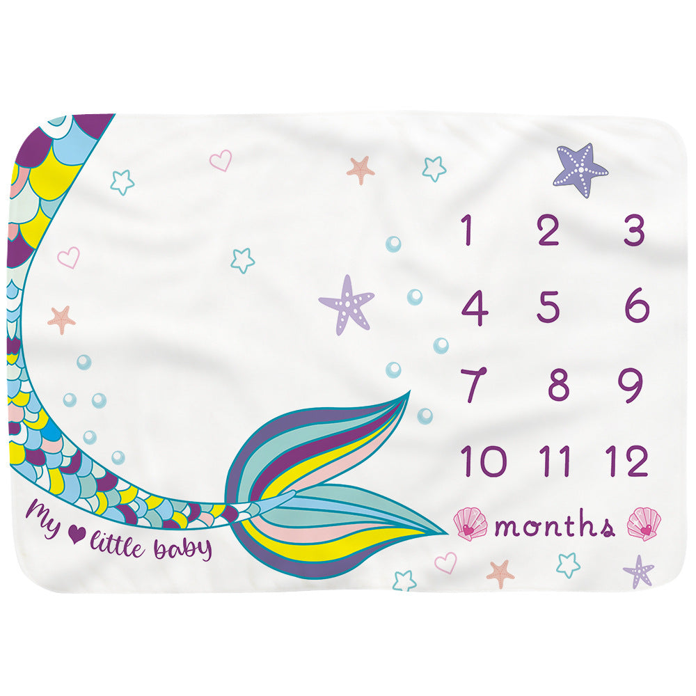 Baby Monthly Record Growth Milestone Blanket Flannel Floral Pajamas