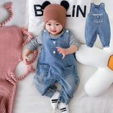 Baby Girl Onesies Sleeveless Crawlers Soft Denim Spring Autumn Rompers