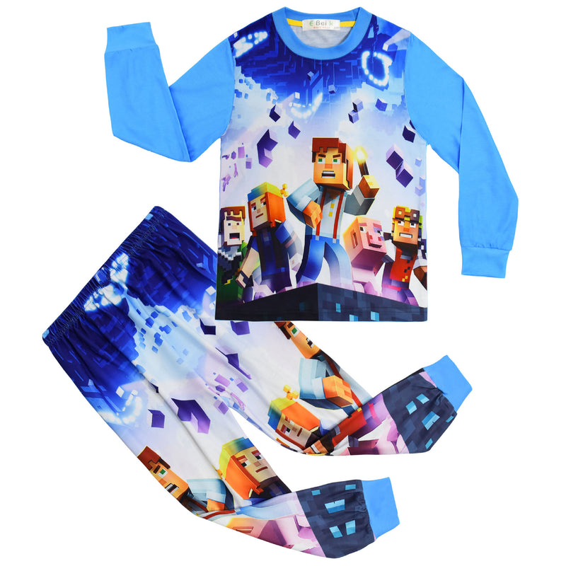 Kid Boy Long-sleeved Home Suit Game My World Pajamas