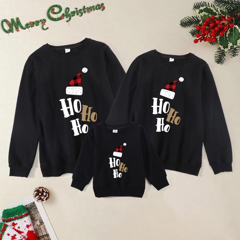 Family Matching Autumn Sweatshirt Round Neck Long Sleeve Shirts