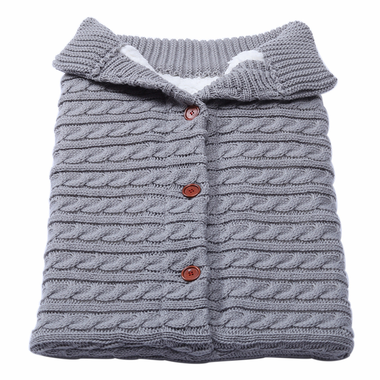 Baby Stroller Sleeping Outdoor Button Knitted Wool Fleece Thickened Pajamas