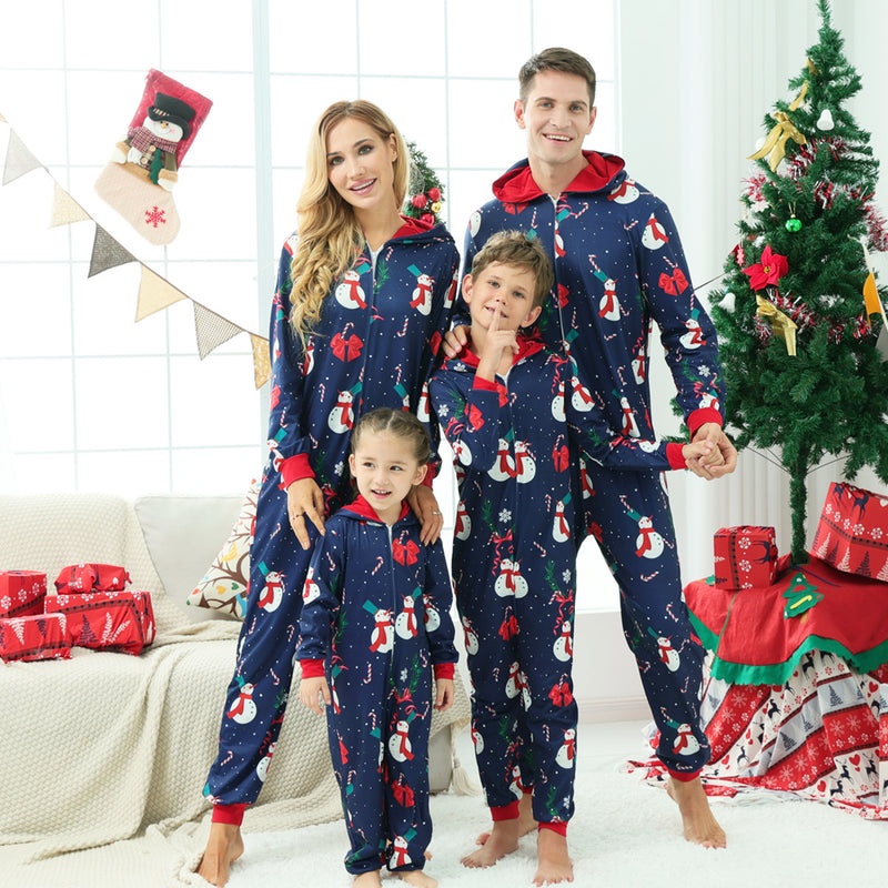 Parent-child Family Matching Christmas One-piece Pajamas