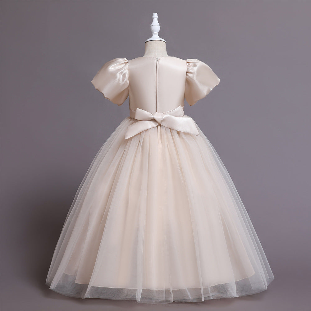 Kid Girl Princess Mesh Puffy Wedding Floral Dress