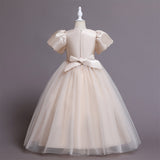 Kid Girl Princess Mesh Puffy Wedding Floral Dress
