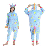 Kid Girl Flannel Cartoon Animal One-piece Pajamas