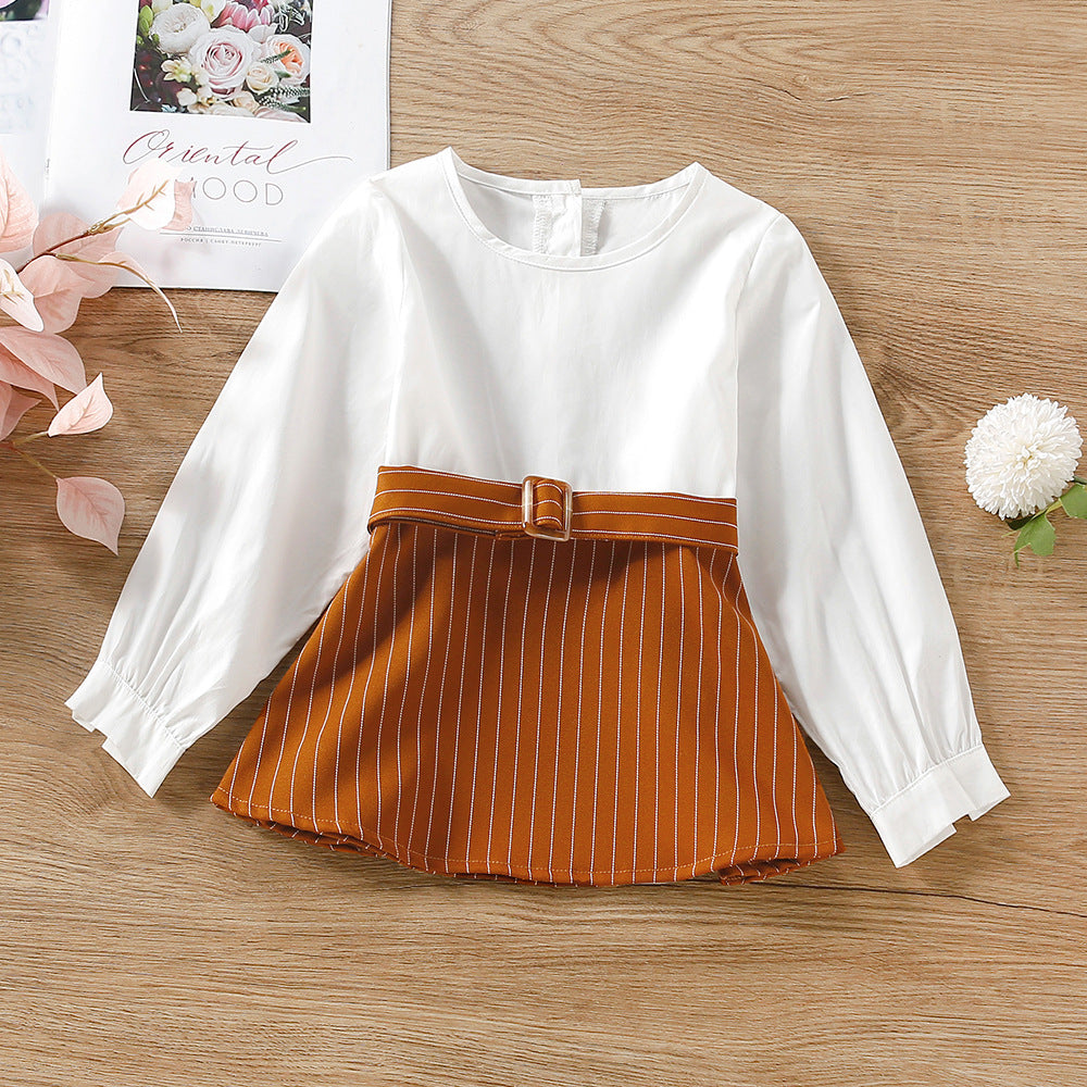 Kid Baby Girls Autumn Striped 2 Pcs Sets