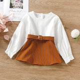 Kid Baby Girls Autumn Striped 2 Pcs Sets