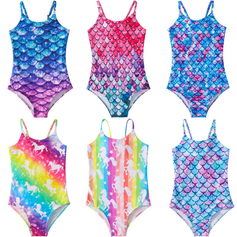 Kid Girls One-piece Swimsuit Mermaid Bathing Beach Swimwear