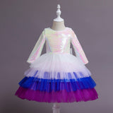 Kid Baby Girl Long-sleeved Gauze Puffy Princess Dress
