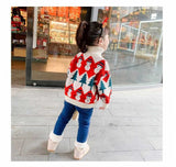Kid Baby Girls Christmas Thickened High Collar Pullover Sweater