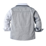 Kid Baby Boy Suit Spliced Long-sleeved Gentleman 4 Pcs Sets