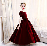 Kid Girls Velvet Thickened Princess Wedding Dress