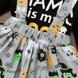 0-18M Baby Girls Spring Autumn Halloween Alphabet Print Halter 2 Pcs Sets