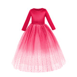 Kid Girl Long Sleeve Autumn Birthday Princess Piano Performance Dresses