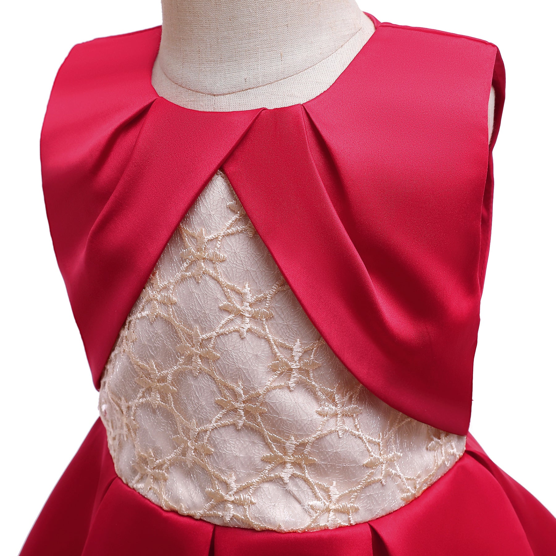 Kid Girl Princess Christmas Satin Dress